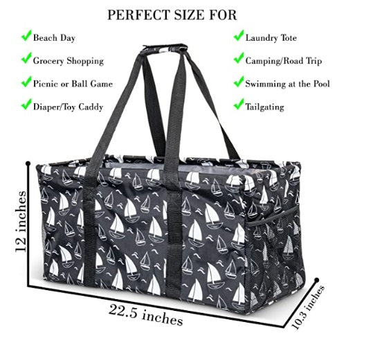 Deluxe Large Utility tote Beach Picnic Laundry Basket Bag 31 Gift