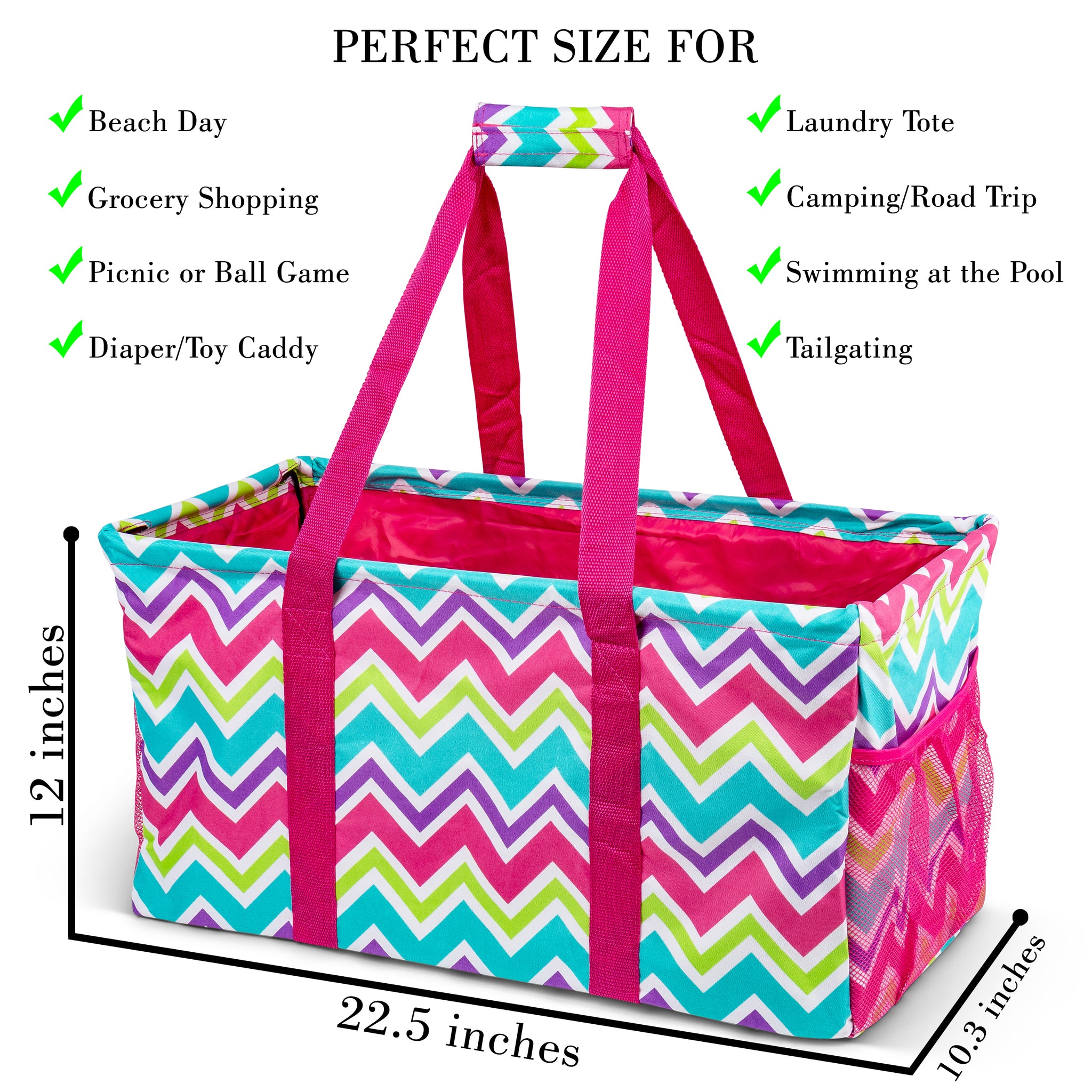 Extra Large Utility Tote Bag - Oversized Collapsible Pool Beach Canvas ...