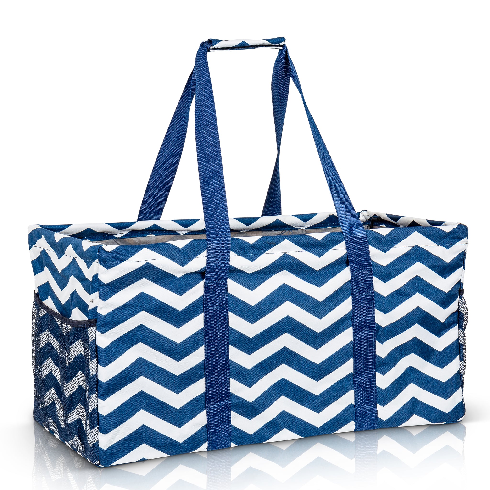 Large Striped Tote Bag In Blue