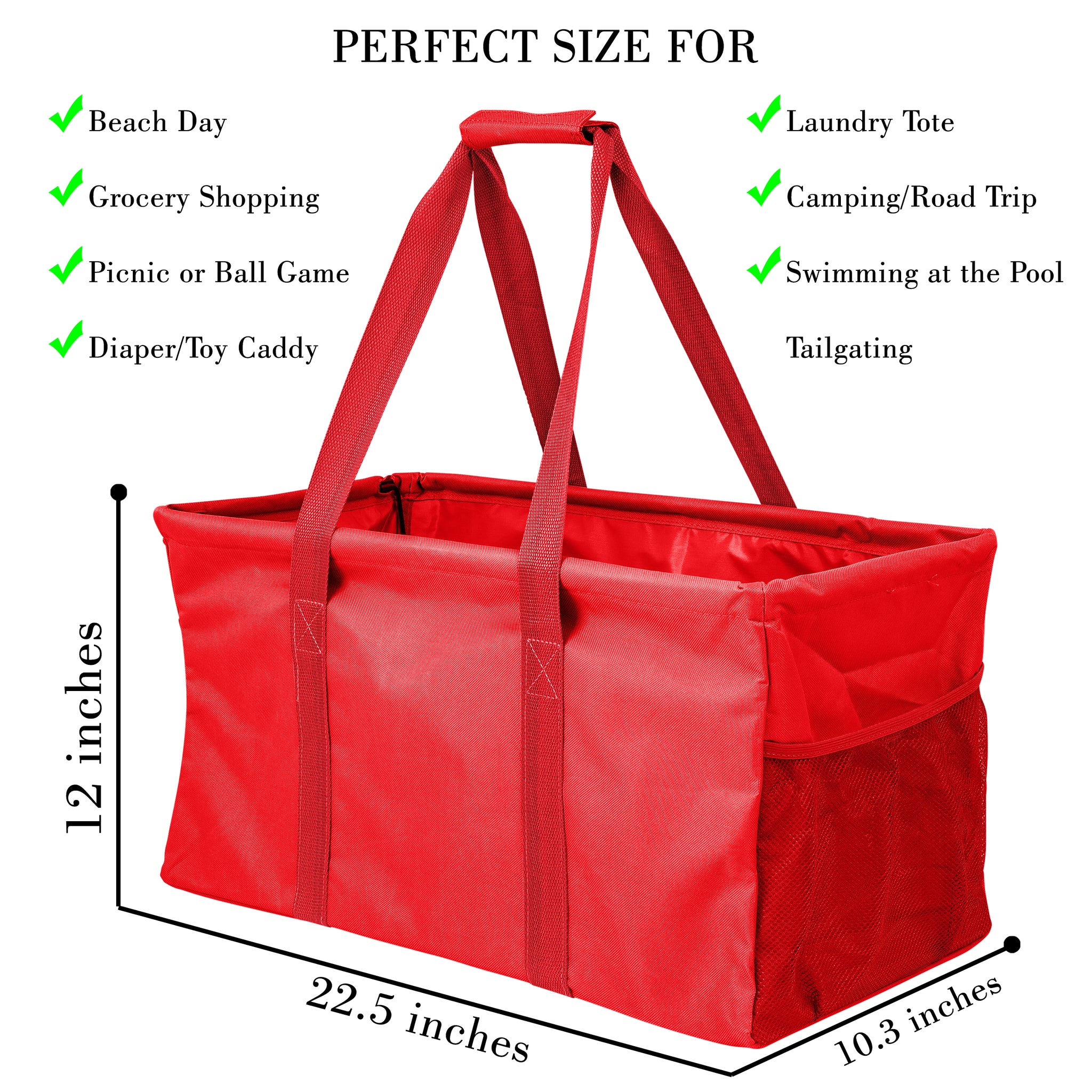  NPBAG Extra Large Utility Tote Bag with Wireframe, Oversized  Collapsible Reusable Grocery Shopping Bag, Standable Waterproof Pool Beach  Bag, Basket for Storage: Home & Kitchen